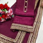 Tabby silk all over  Chinon 4 side dupatta 555000049